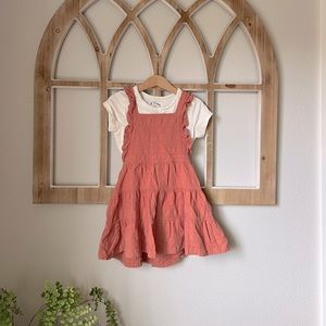 Art Class Ruffle Pinafore Skater Dress